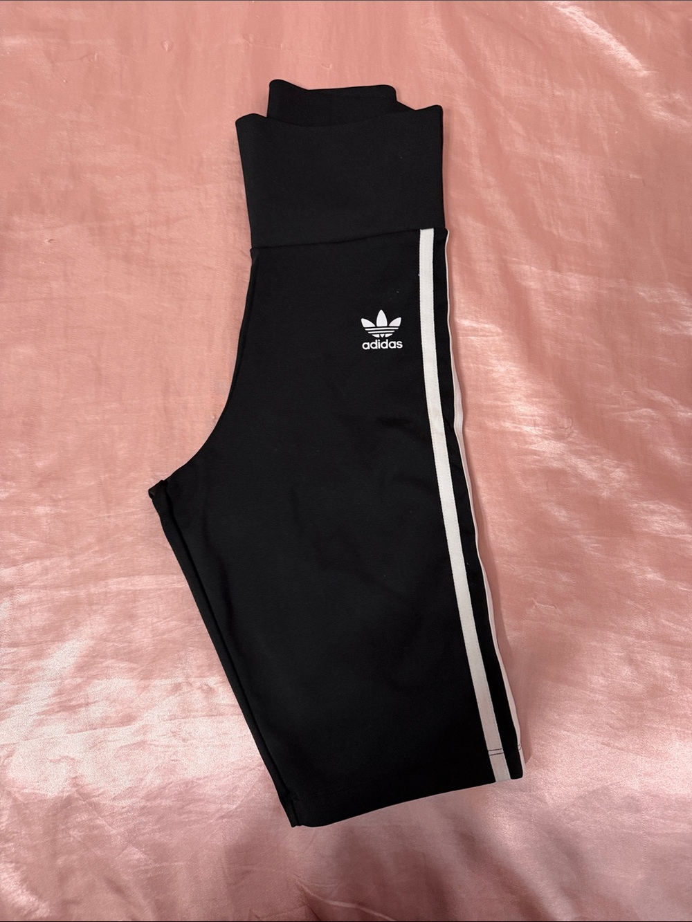 adidas Black Leggings with White Side Stripes